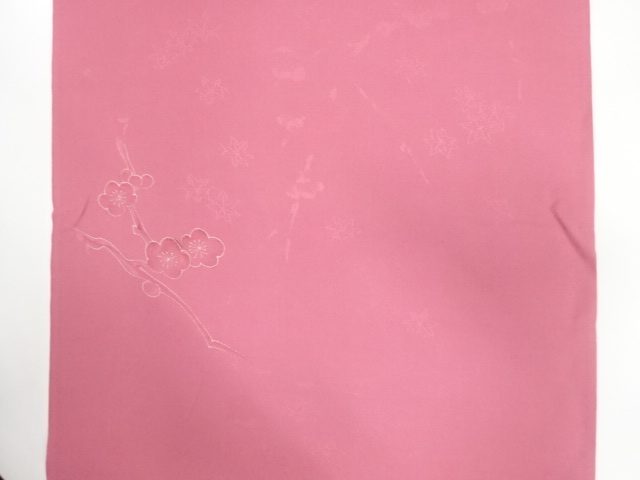  アンティーク　枝梅模様織り出し　着尺反物